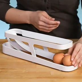 Automatic Scrolling Egg Rack Holder Storage Box Egg Basket  Cosmetics Organizer  The Khan Shop