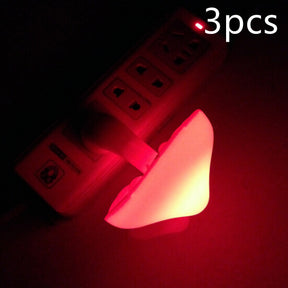 LED Night Light Mushroom Wall Socket Lamp  Wall Decoration Mushroom-US-Red-3pcs The Khan Shop