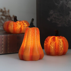 New Halloween Pumpkin Lantern Simulation Pumpkin LED Candle Lamp Resin Luminous Pumpkin The Khan Shop