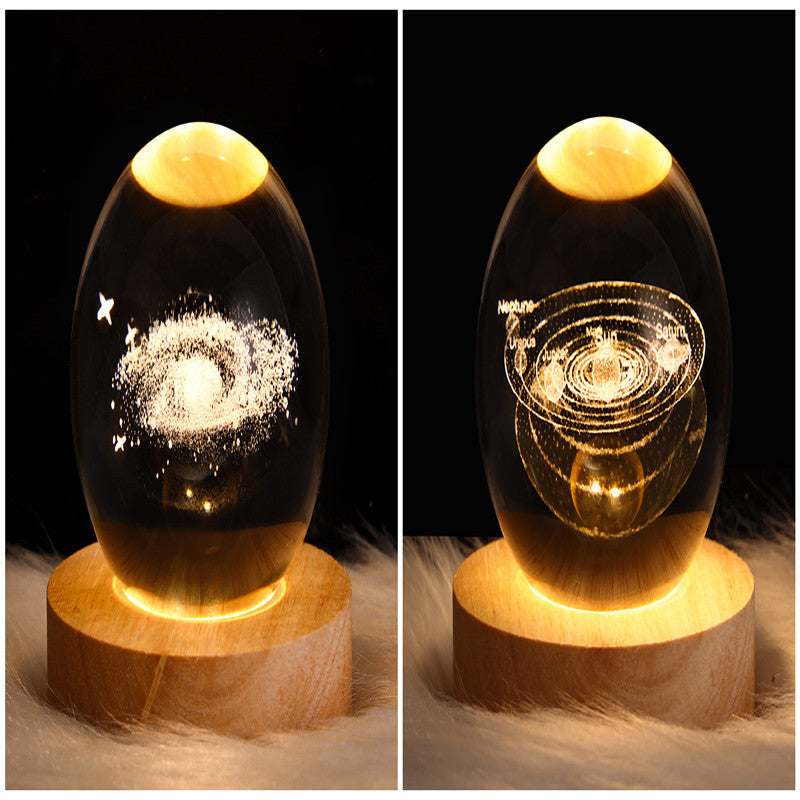 LED Night Light Galaxy Crystal Ball Table Lamp 3D Planet Moon Lamp The Khan Shop