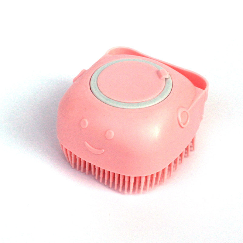 Silicone Dog Bath Massage Gloves Brush  Bathroom Accessories Pink-Round-shape The Khan Shop