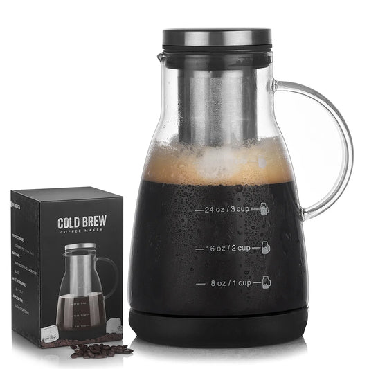 960ml Espresso Maker Cold Brew Iced Coffee Maker Dual Use Filter Coffee KHAN SHOP LLC brew station