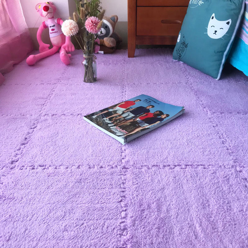 Large Area Room Cube Floor Mats Beside The Bed  Area Rugs Light-Purple-30x30cm-thickened-12pieces The Khan Shop