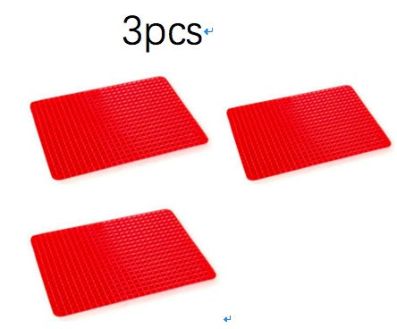 Non-Stick Silicone Pyramid Cooking Mat  oven Red-3pcs The Khan Shop