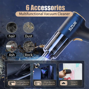 98000PA Car Vacuum Cleaner Mini Cleaning Machine Strong Suction USB Handheld