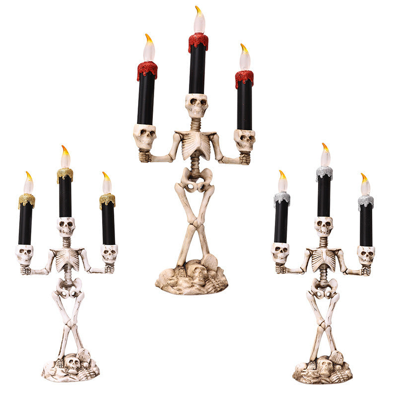 Halloween Three candles skeletons decoration The Khan Shop