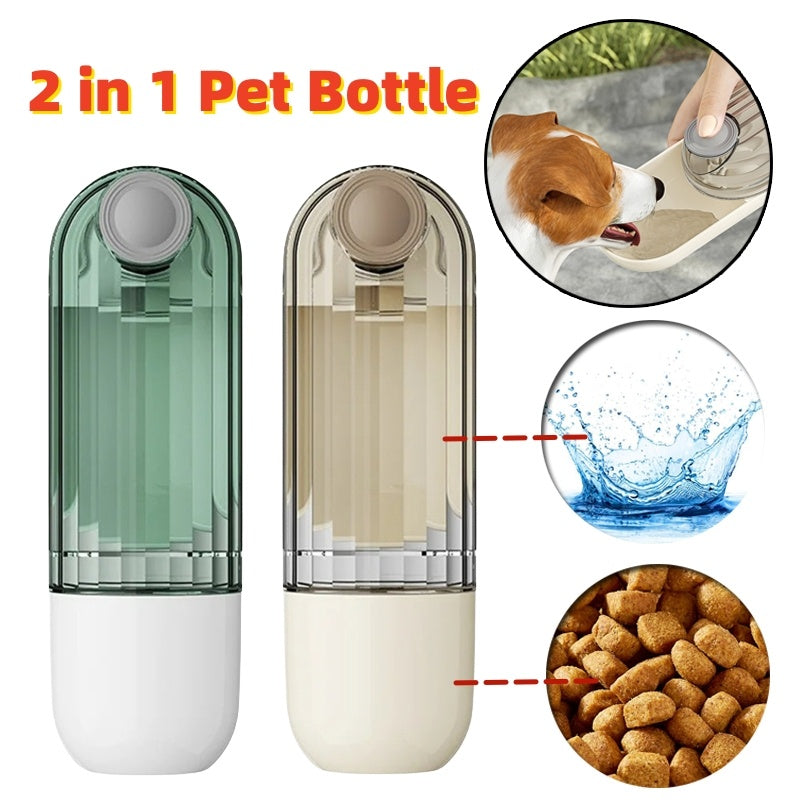 2 In 1 Pet Water Cup Segment Design Green Dog Walking Portable Drinking Cup Dog Feeding The Khan Shop