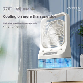 Household Cooling Fan Usb Rechargeable Head Adjustable Air Cooling Water The Khan Shop