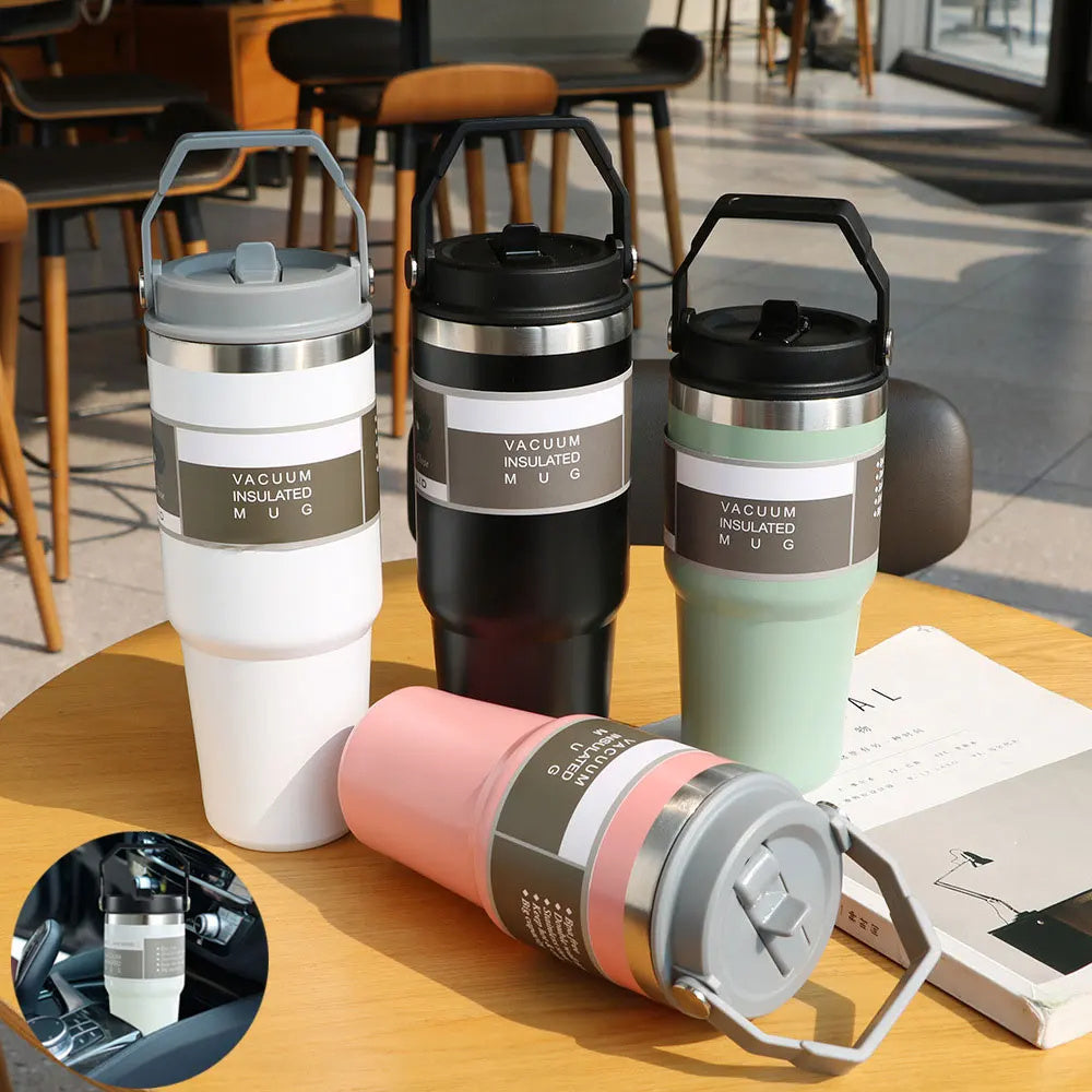 Portable Car Cup Stainless Steel Cup Travel Sports Water Bottle The Khan Shop