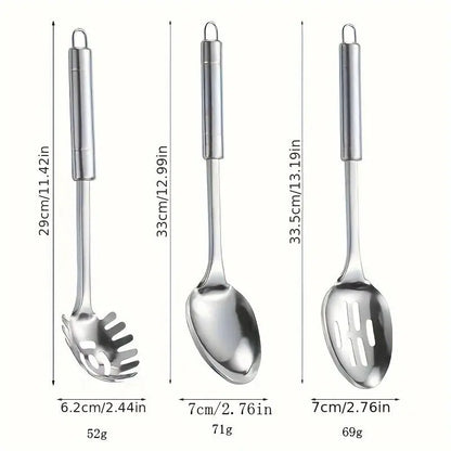 9pcs/set, Modern Stainless Steel Kitchen Utensil Set - Non-Stick -  CookWare KHAN SHOP LLC 