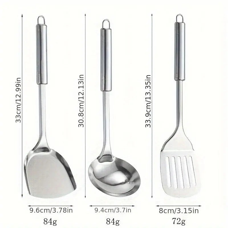 9pcs/set, Modern Stainless Steel Kitchen Utensil Set - Non-Stick -  CookWare KHAN SHOP LLC 