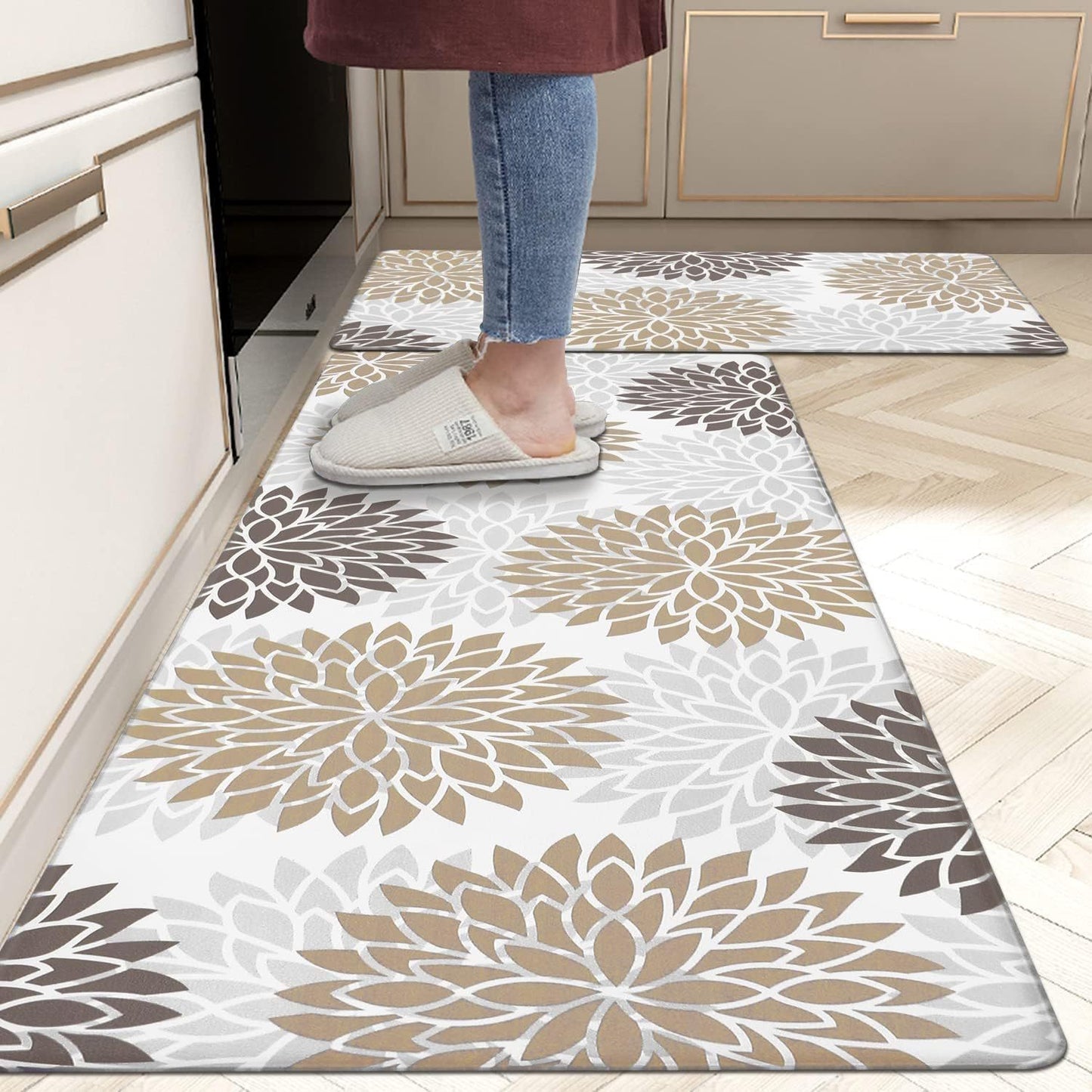 Amazon Plant Flower Long Floor Mat Household Kitchen Oil-absorbing Non-slip The Khan Shop Bathroom Accessories Flower-Mat-2-50-80cm