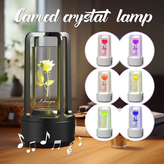 Audio Acrylic Crystal Lamp And Bluetooth Speaker Valentine's Day The Khan Shop Table Lamps