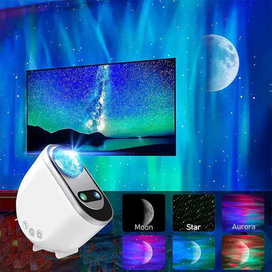 Aurora Borealis Starlight Projectors LED Galaxy Star Atmosphere Galaxy Night The Khan Shop Table Lamps