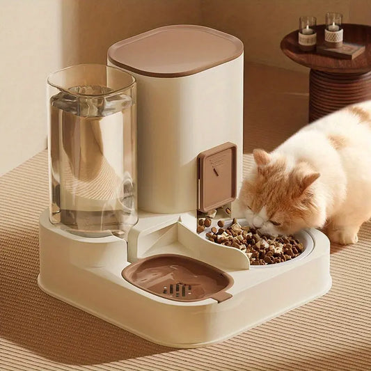 Automatic Cat Feeder Water Dispenser Set, 2 In 1 Cat Gravity Water Feeder Cat Food Feeding Container -  Manual Water Dispenser KHAN SHOP LLC 