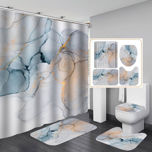 Beautiful Modern Shower Curtains 3D Bathroom Curtain Set The Khan Shop Area Rugs White-Shower-curtain