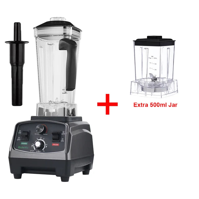 BioloMix 3HP 2200W Heavy Duty Commercial Grade Timer Blender Mixer  Juicer & Blender Extra-500ml-dry-Jar-CHINA-EU-Plug The Khan Shop