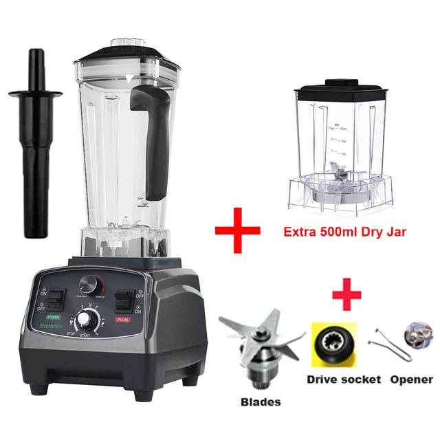 BioloMix 3HP 2200W Heavy Duty Commercial Grade Timer Blender Mixer  Juicer & Blender Extra-500ml-DJ-N-3PA-CHINA-EU-Plug The Khan Shop