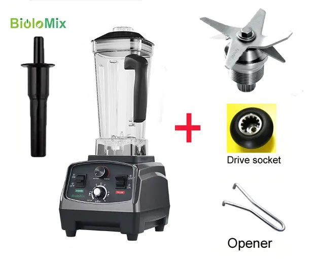 BioloMix 3HP 2200W Heavy Duty Commercial Grade Timer Blender Mixer  Juicer & Blender With-Extra-3-Parts-CHINA-UK-Plug The Khan Shop