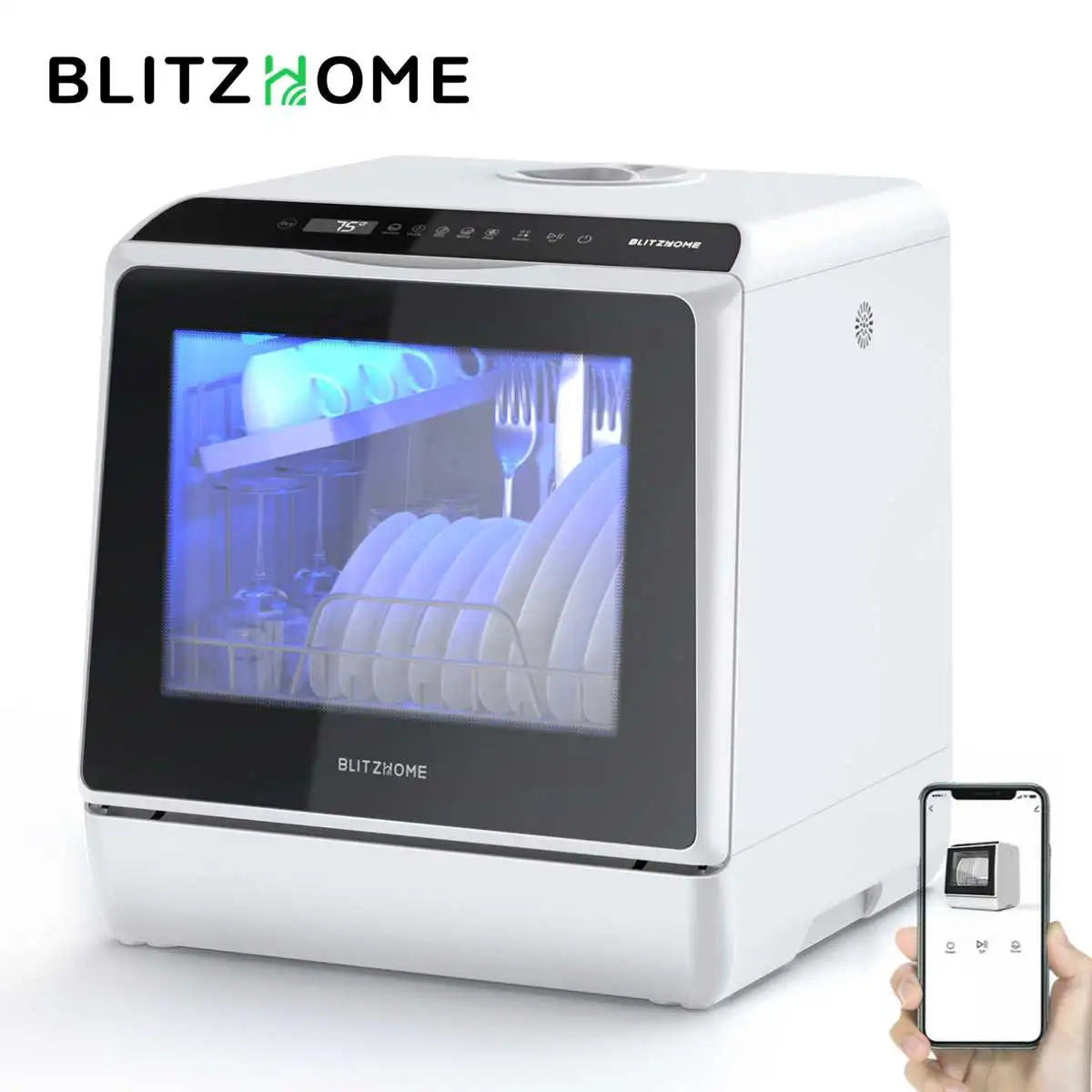 Blitzhome Dishwasher with APP Control Intelligent Countertop  Dishwasher  The Khan Shop