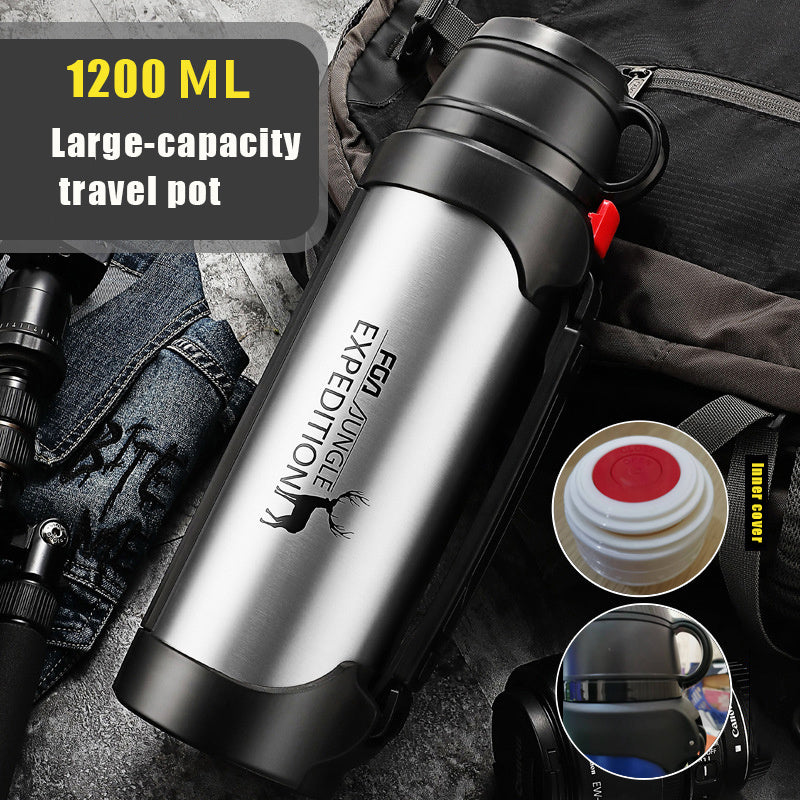 Car Portable Large Insulated Water Bottle KHAN SHOP LLC bottle Natural-color-1200ml