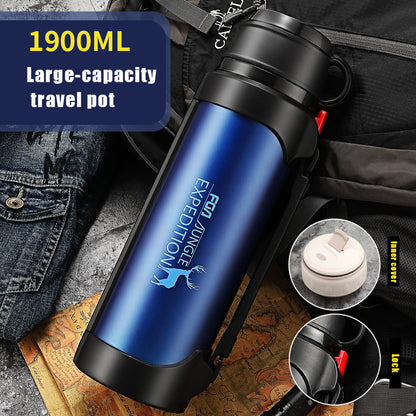 Car Portable Large Insulated Water Bottle KHAN SHOP LLC bottle Blue-1900ml