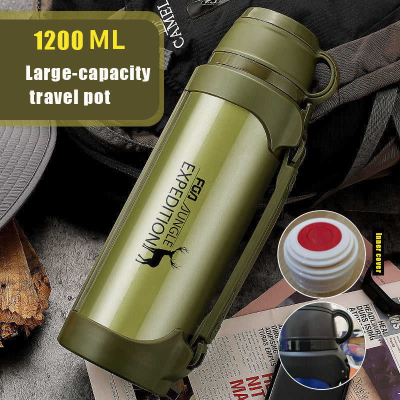 Car Portable Large Insulated Water Bottle KHAN SHOP LLC bottle Green-1200ml