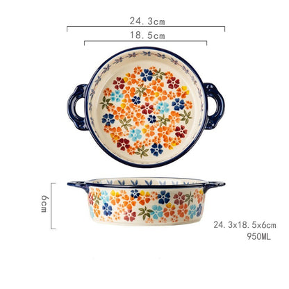 Ceramic Bowl With Special Handle For Oven And Microwave Oven KHAN SHOP LLC oven Binaural-bowl