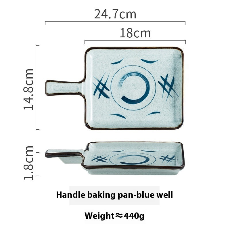 Ceramic Handle Plate Household Oven Microwave Oven Baking Plate KHAN SHOP LLC oven 07-Style