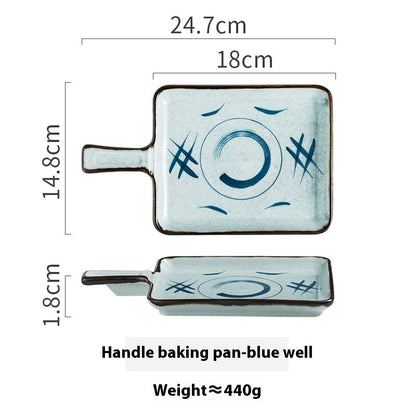 Ceramic Handle Plate Household Oven Microwave Oven Baking Plate KHAN SHOP LLC oven 07-Style