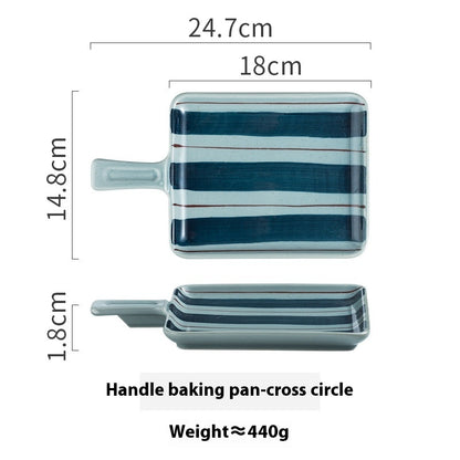 Ceramic Handle Plate Household Oven Microwave Oven Baking Plate KHAN SHOP LLC oven 05-Style