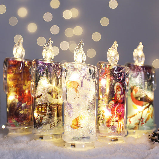 Christmas Transparent Electronic Candles Decorative Gifts The Khan Shop Household