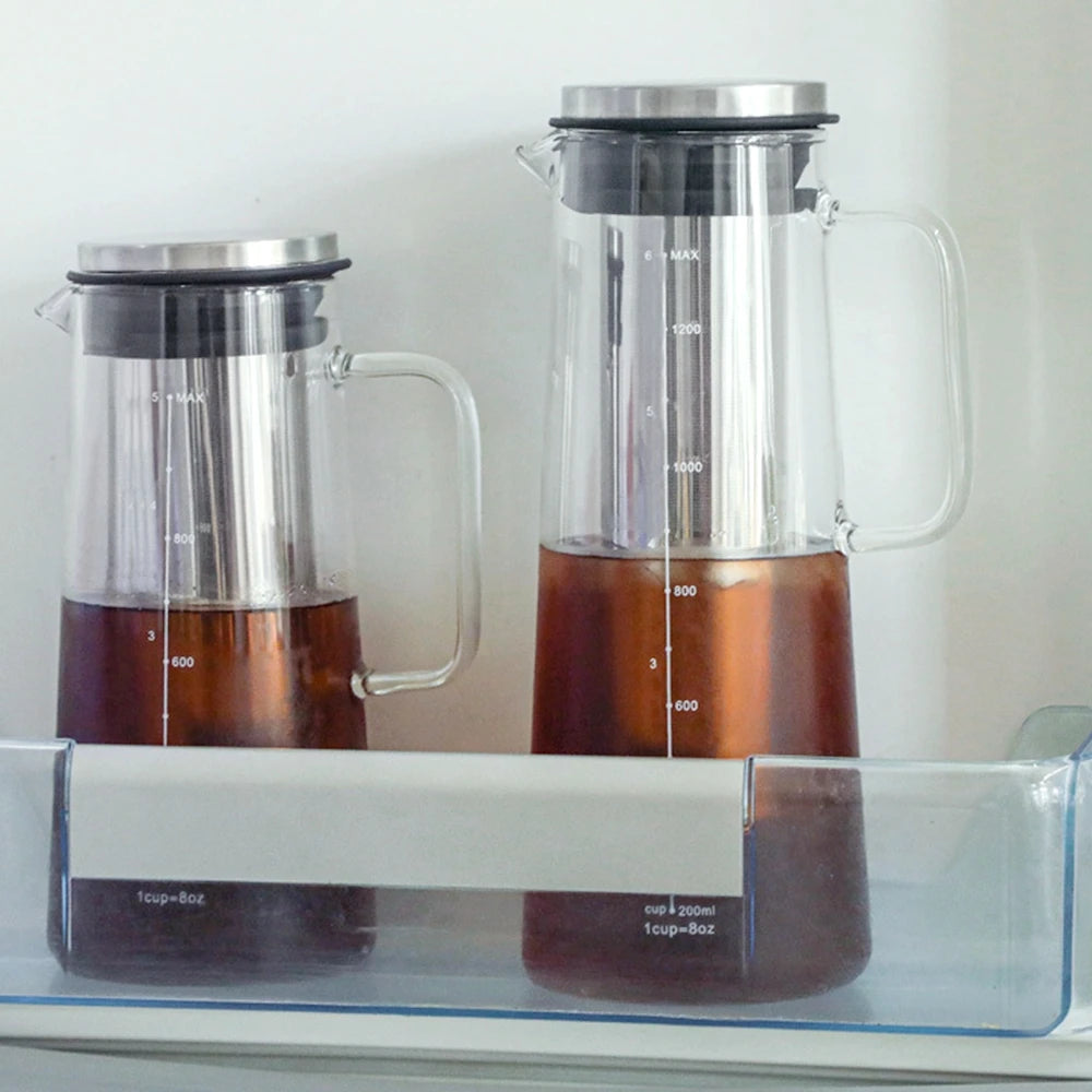 Cold Brew Iced Coffee Maker Airtight  Tea Infuser 1L/ 1.4L/ 2L Glass Carafe KHAN SHOP LLC brew station