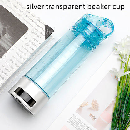 Convenient Glass Bottle High Concentration Intelligent Hydrogen Rich Water Cup KHAN SHOP LLC bottle Silver-transparent-beaker-cup-400ml-USB