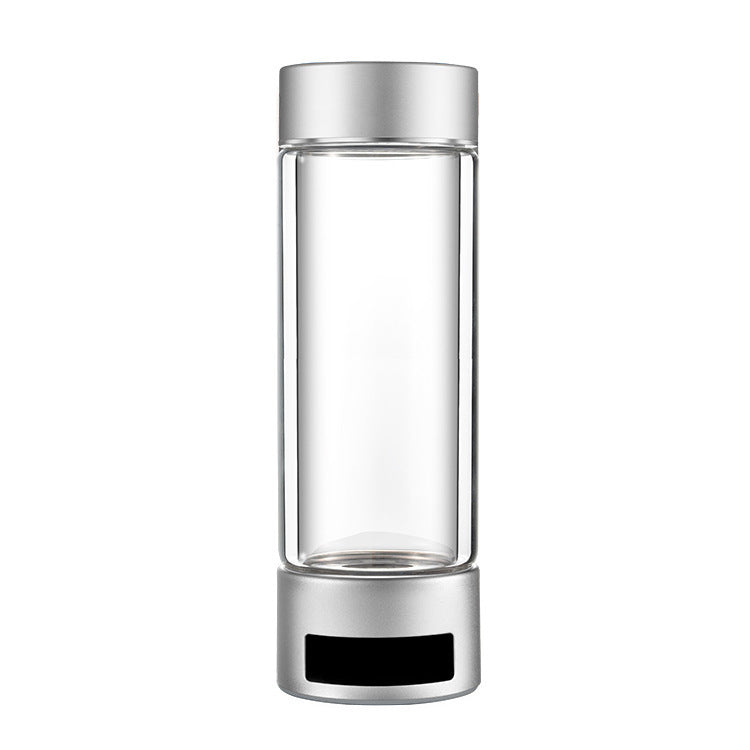 Convenient Glass Bottle High Concentration Intelligent Hydrogen Rich Water Cup KHAN SHOP LLC bottle Silver-straight-cup-400ml-USB