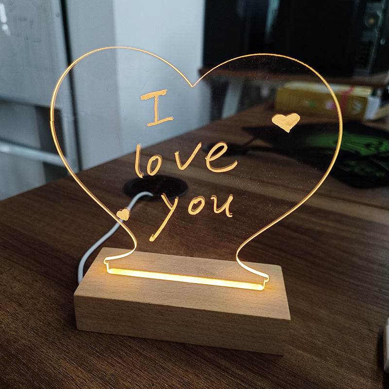 Creative Note Board Creative Led Night Light USB Message Board KHAN SHOP LLC Decoration Heart-shape