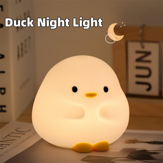 Cute Duck LED Night Lamp Cartoon Silicone USB Rechargeable Sleeping Light The Khan Shop Table Lamps