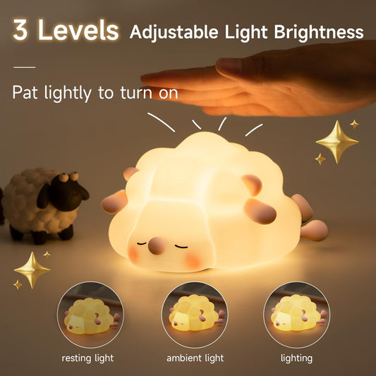 Cute Silicone Night Lights Sheep Cartoon Bedroom Lamp The Khan Shop Table Lamps