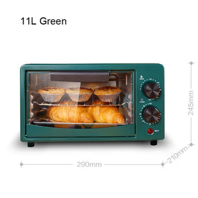 DMWD Household Electric Oven Mini 12L Multi-function Bread Egg  oven Dark-green-11L The Khan Shop