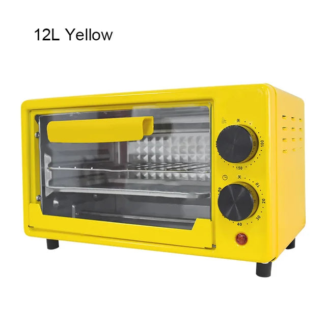 DMWD Household Electric Oven Mini 12L Multi-function Bread Egg  oven Yellow-12L The Khan Shop