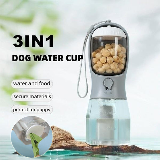 Dog Water Cup Drinking Food Garbage Bag Three-in-one Portable The Khan Shop Sipper & Bottle