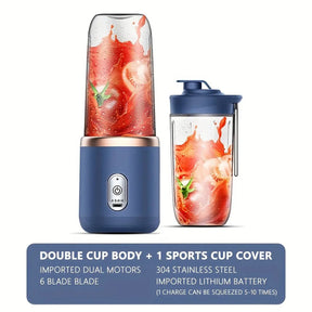 Double Cup Multifunction Usb Fruit Mixers Juicers Portable Electric Juicer - KHAN SHOP LLC