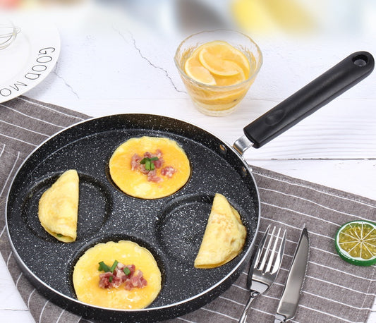 Egg Frying Pan Nonstick Pancake Pans 4-Cups Cookware Pancake KHAN SHOP LLC made in cookware Black