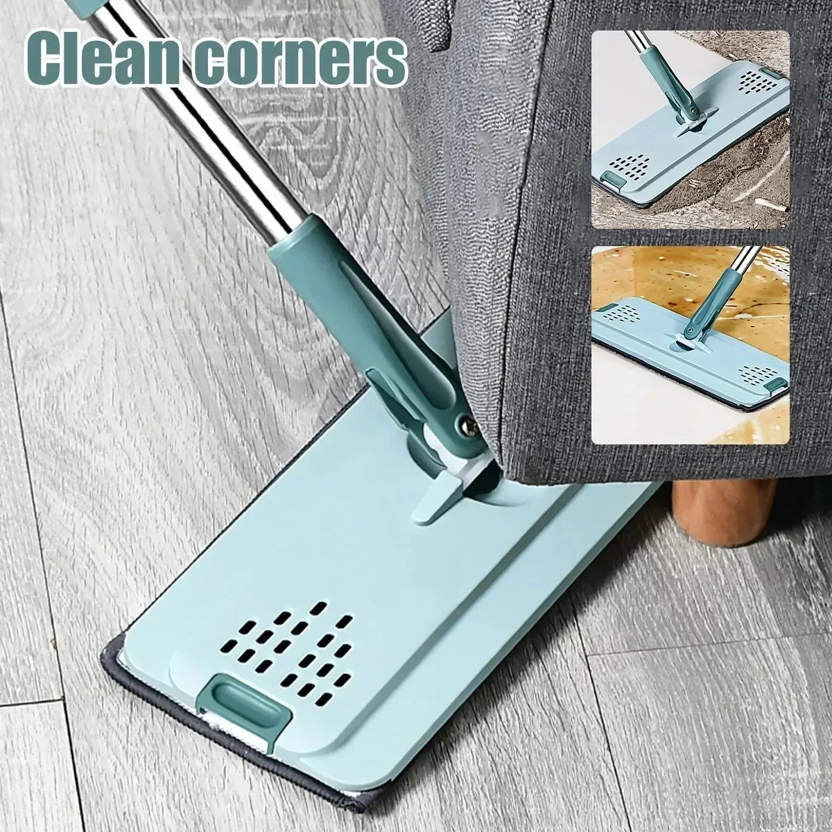 Flat Squeeze Mop with Bucket Hand Free Wringing Floor Cleaning Mop KHAN SHOP LLC house power washer