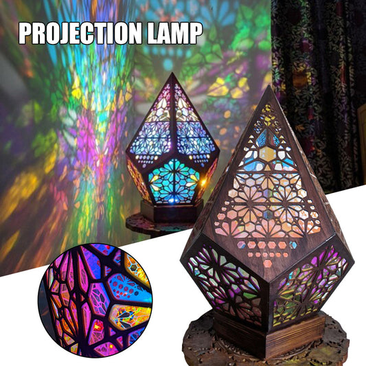 Floor Lamp Bohemian Starry Sky Lights Wooden Table Lamps Bohemian  Table Lamps  The Khan Shop