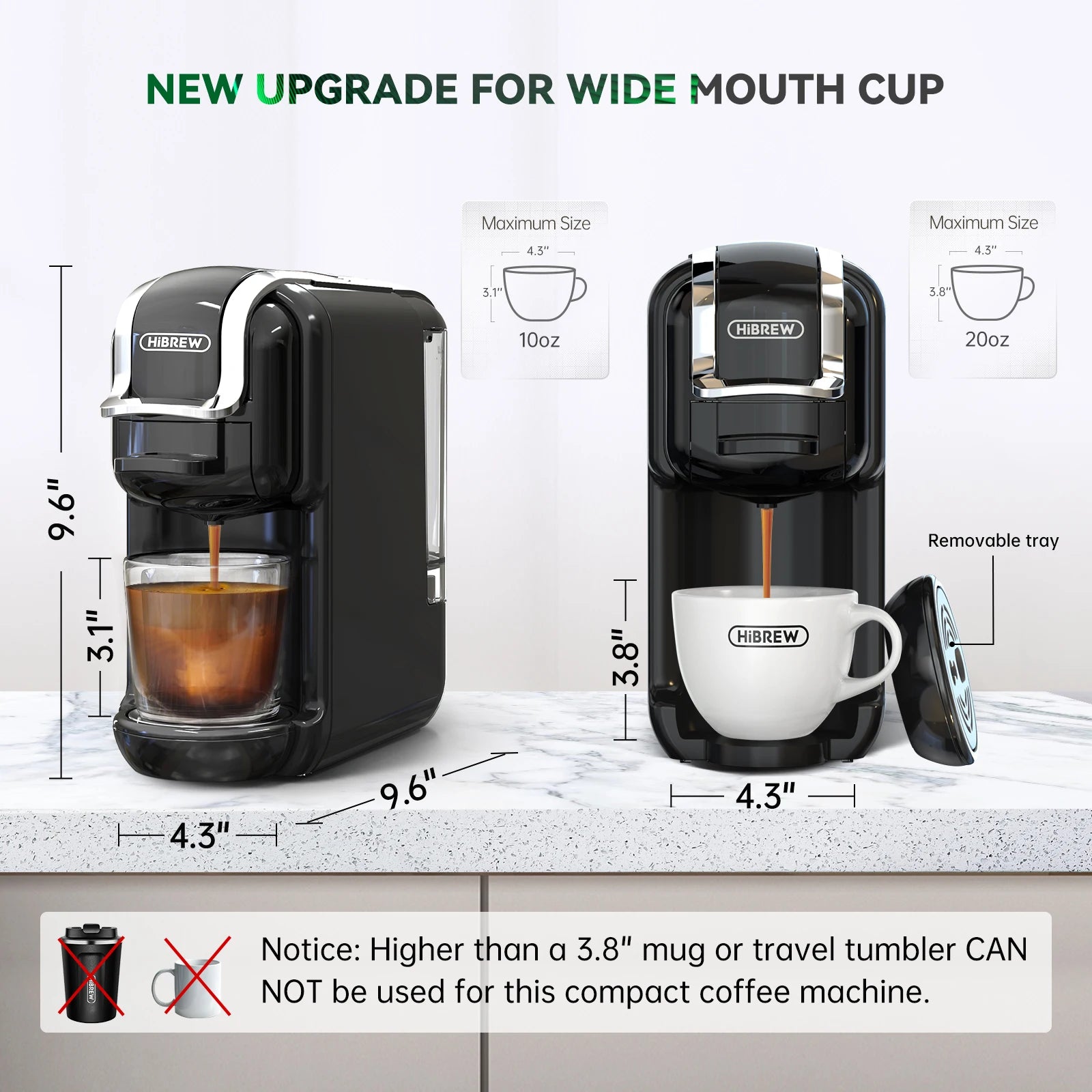 HiBREW Multiple Capsule Coffee Machine Hot/Cold DG Cappuccino Nes Small Capsule  Dryer  The Khan Shop