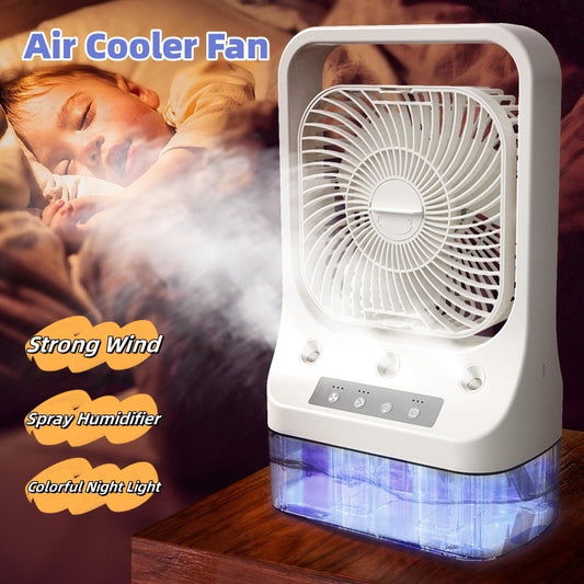 Household Cooling Fan Usb Rechargeable Head Adjustable Air Cooling Water The Khan Shop Portable Air Conditioner