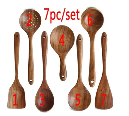 Kitchenware Set Household Non-stick Cookware Wooden Spoon KHAN SHOP LLC