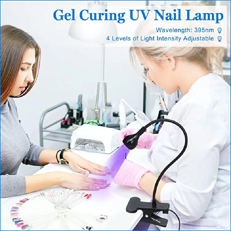 LED UV Light for Drying Gel Nail Polish Clip-On Flexible Desk  Dryer  The Khan Shop