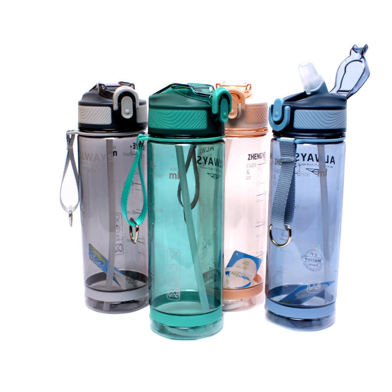 Large Capacity Sports Water Bottle Straw Cup Plastic Portable KHAN SHOP LLC bottle